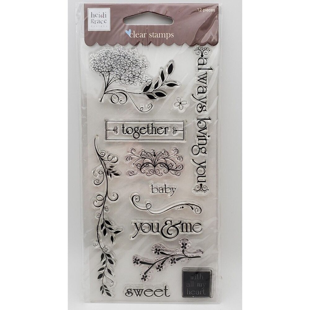 Heidi Grace Fiskars Clear Stamps 12 pieces Marina Dr. Together Love Sweet Baby